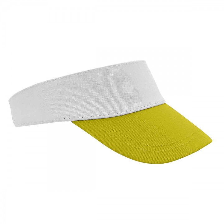 Beyaz Sarı Pamuk Gabardin Sun Visor Promosyon Tenisçi Şapkası